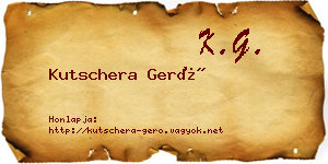 Kutschera Gerő névjegykártya